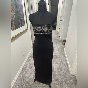 Ecru Studios Vintage black maxi dress with beautiful detailing